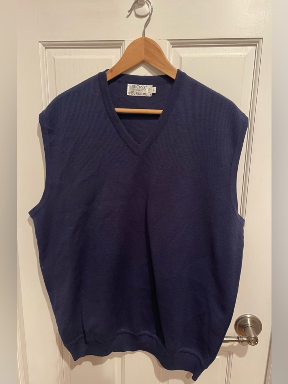 St. Croix Foursome Men’s Navy V-Neck Sweater Vest XL